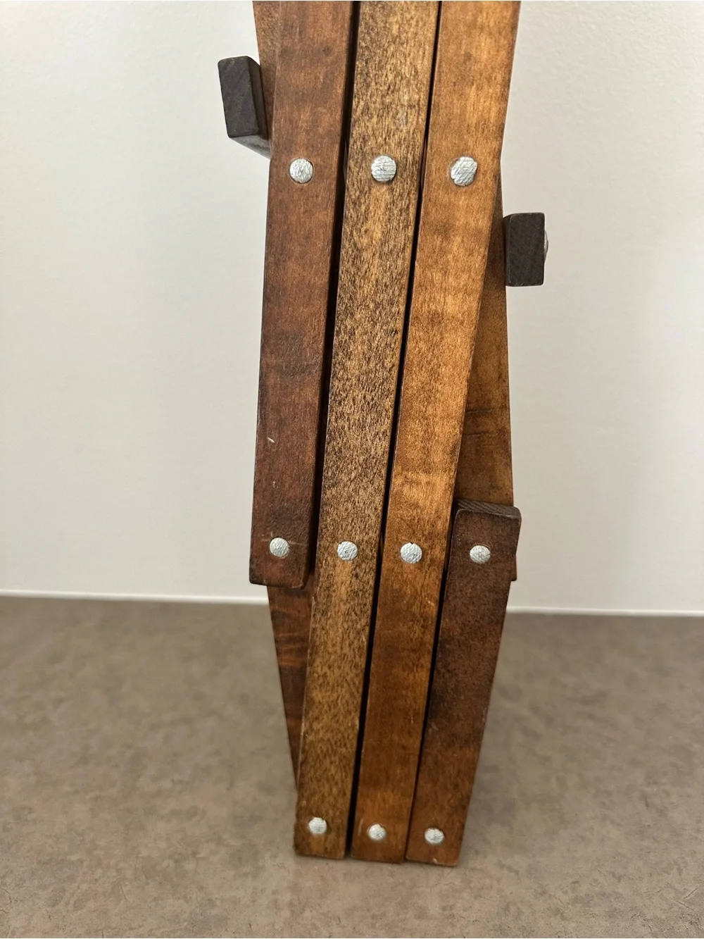 Vintage Wooden Accordian Style Foldable Towel or Large 8 Bottle Wine Rack 23“